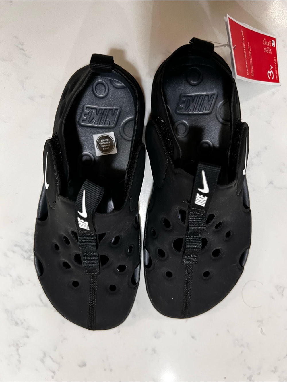 Nike Kids Black Water Shoes with Slip-On Pull Tabs